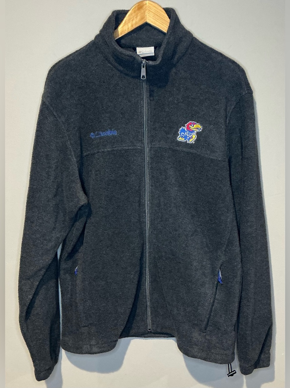 Columbia Kansas Jayhawks KU Fleece Jacket — Men’s Large